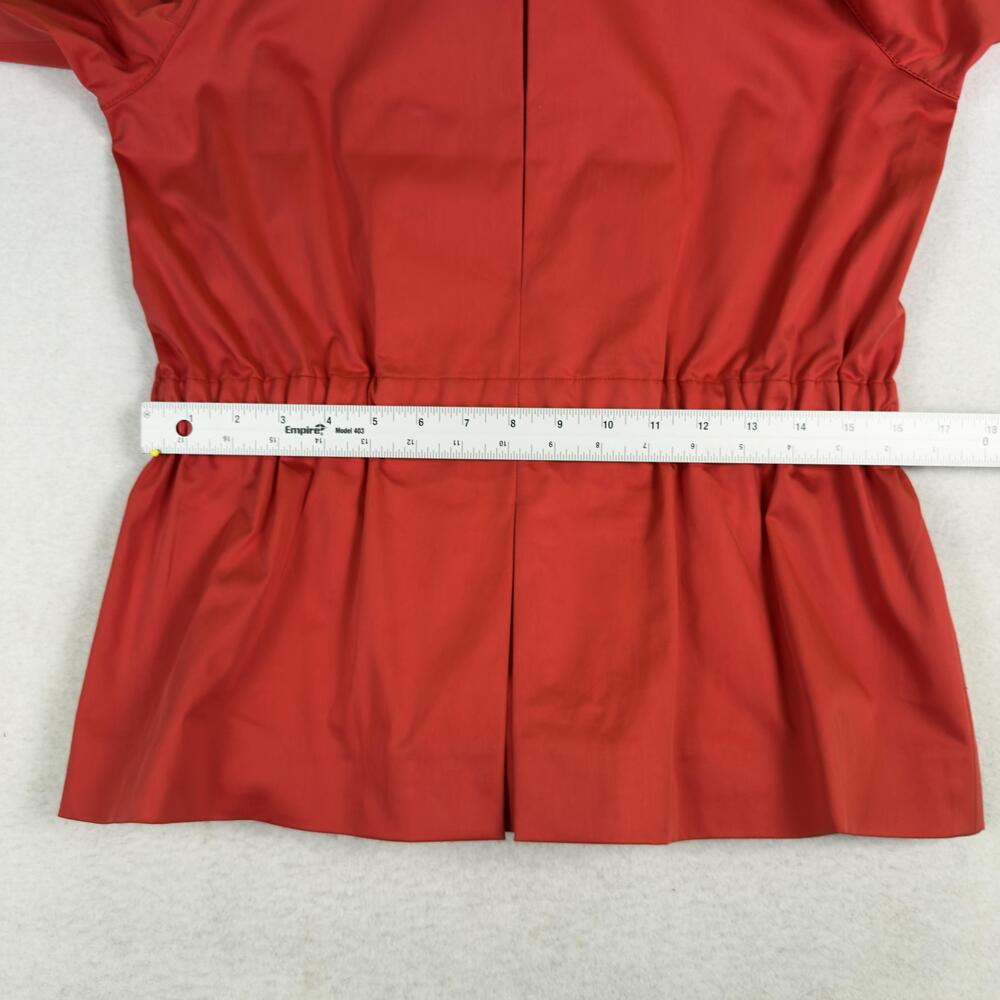 CARLISLE Utility Jacket Anorak Full Zip Gold Snaps Roll Tab Tomato Red Sz 8 - Picture 10 of 16